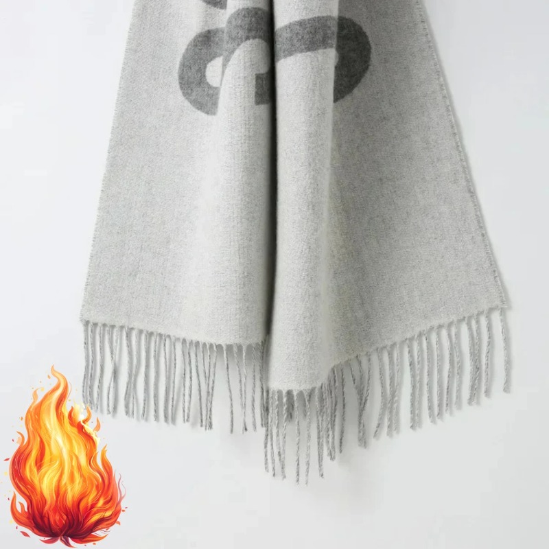 Monogrammed Handkerchief - 여성용 100% 울 스카프, 럭셔리 브랜드