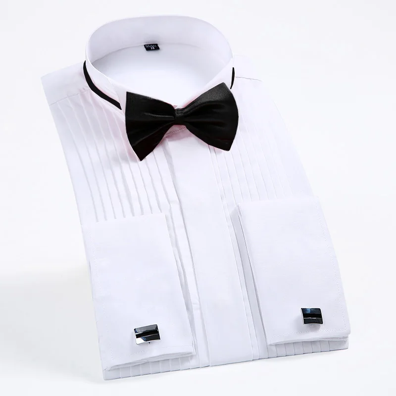 Dress Shirt French Cuff - 화이트 남성용 프렌치 커프 드레스 셔츠