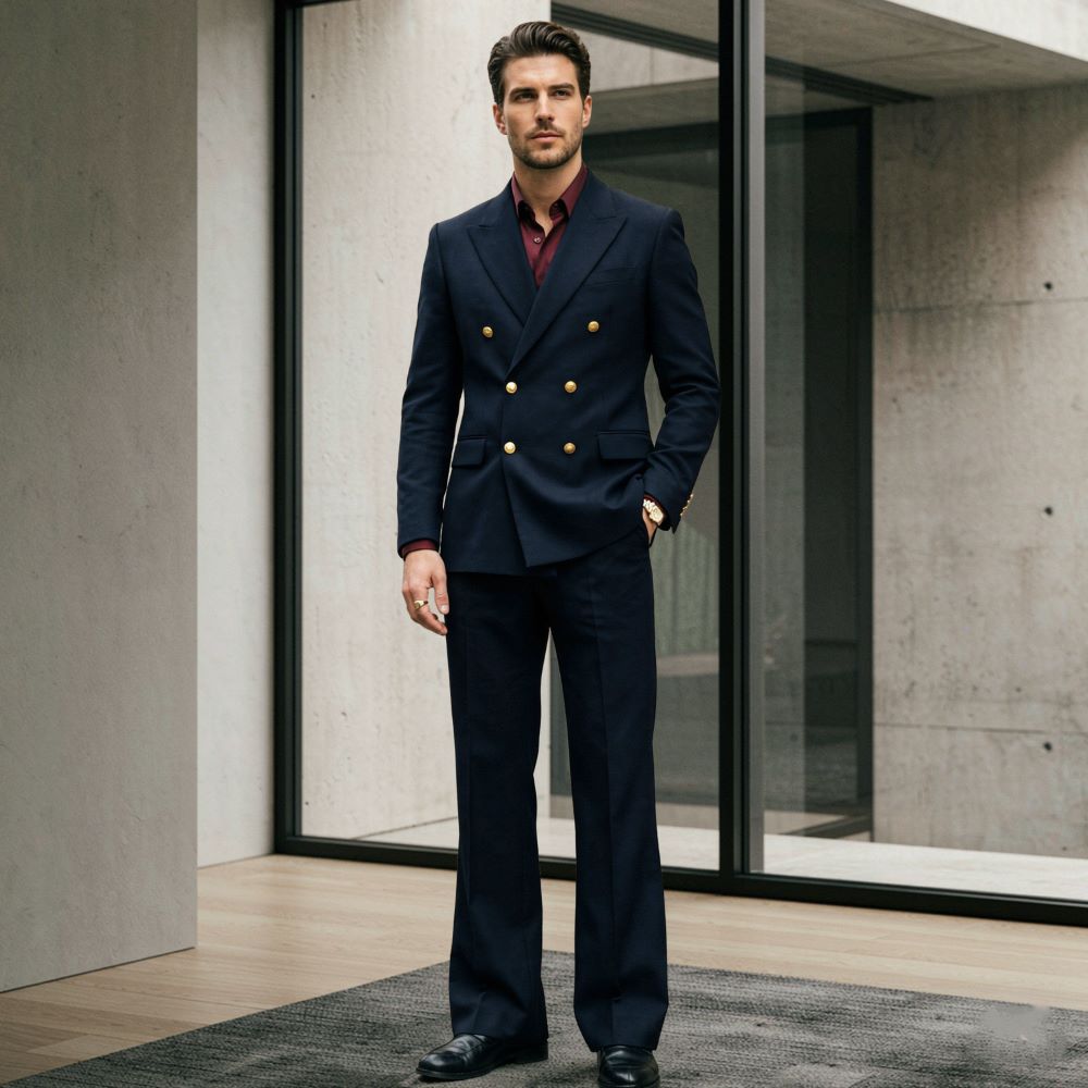 남성용 릴렉스 핏 더블 브레스티드 정장 2피스 세트,  - Men'S Formal Wear For Graduation 리뷰 및 가격
