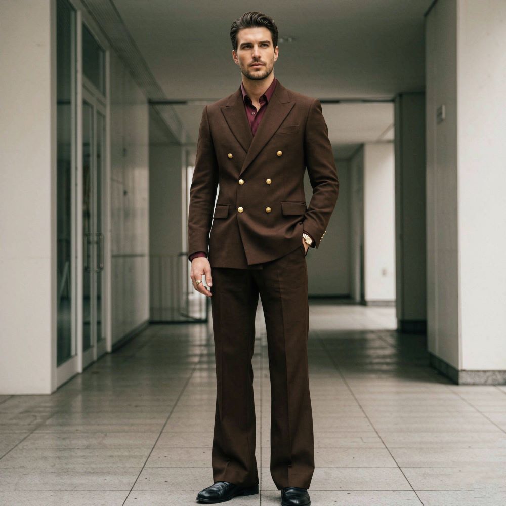 남성용 릴렉스 핏 더블 브레스티드 정장 2피스 세트,  - Men'S Formal Wear For Graduation 리뷰 및 가격