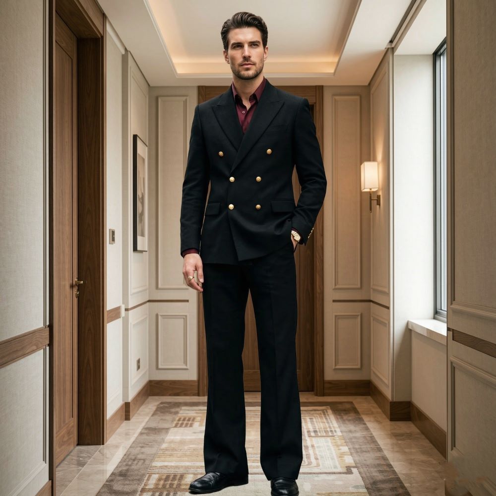 남성용 릴렉스 핏 더블 브레스티드 정장 2피스 세트,  - Men'S Formal Wear For Graduation 리뷰 및 가격