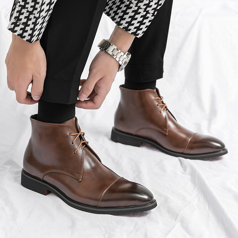 영국 스타일 남성용 정품 가죽 부츠 남성용 뾰족한 첼시 - Men'S Formal Style 리뷰 및 가격