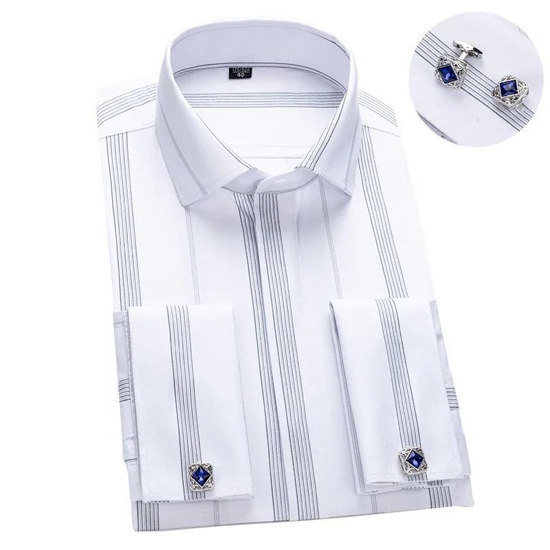 남성용 윈저 칼라 고급 비즈니스 정장 턱시도 커프스링크 - Dress Shirt French Cuff 리뷰 및 가격