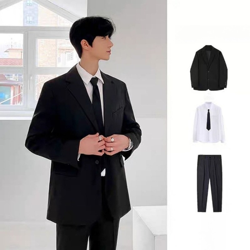 프리미엄 남성 블레이저 수트 세트 여름 캐주얼 비즈니스 - Men'S Formal Wear For Graduation 리뷰 및 가격