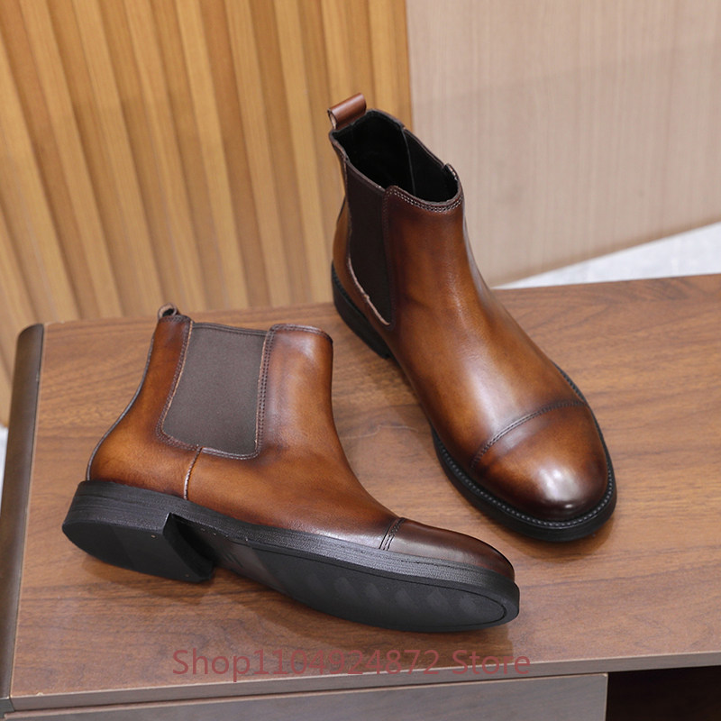 고품질 첼시 부츠 남성 비즈니스 정장용 하이탑 가죽 신 - Men'S Formal Style 리뷰 및 가격