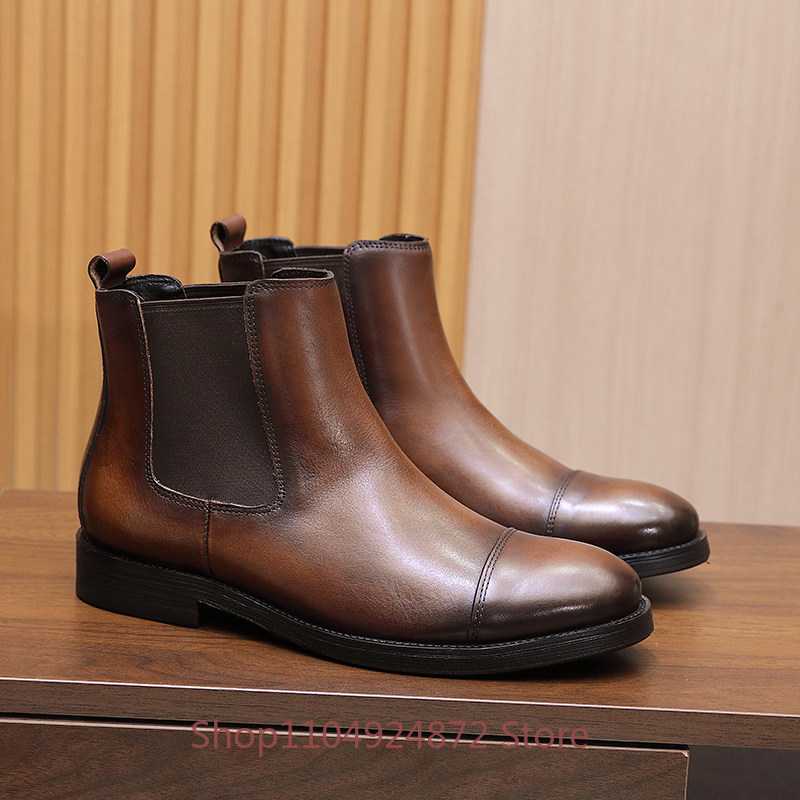 고품질 첼시 부츠 남성 비즈니스 정장용 하이탑 가죽 신 - Men'S Formal Style 리뷰 및 가격