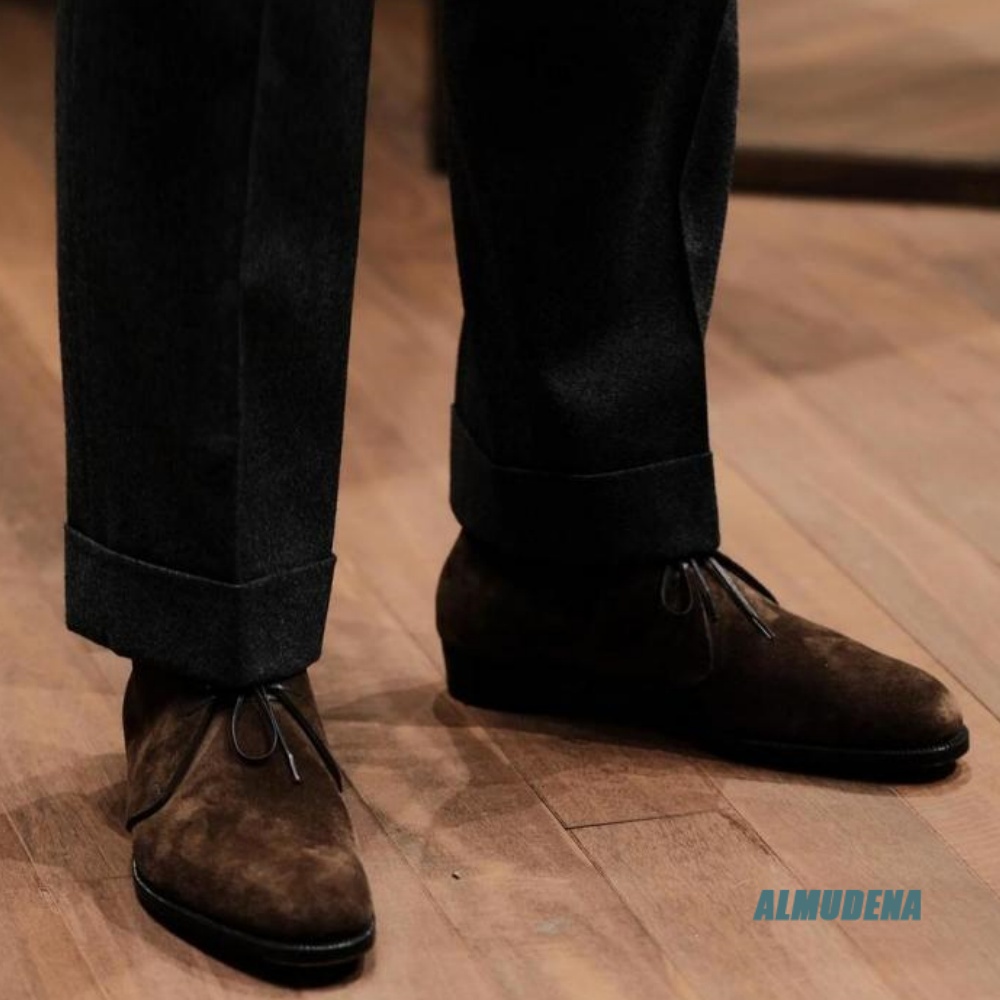 스트리트 스타일 남성 앵클 부츠 커피 브라운 스웨이드  - Men'S Formal Style 리뷰 및 가격