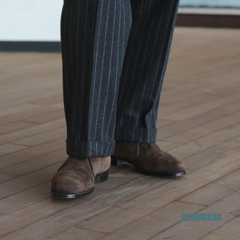 스트리트 스타일 남성 앵클 부츠 커피 브라운 스웨이드  - Men'S Formal Style 리뷰 및 가격