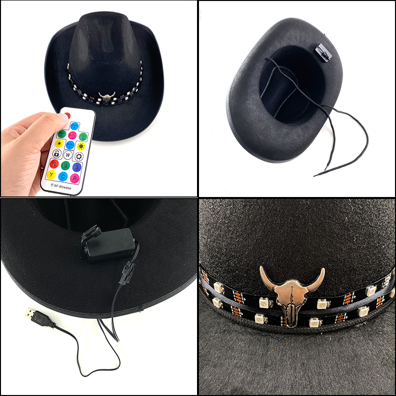 남녀공용 리모컨 LED 카우보이 모자, 웨스턴 카우걸  - Men'S Formal Wear For Graduation 리뷰 및 가격