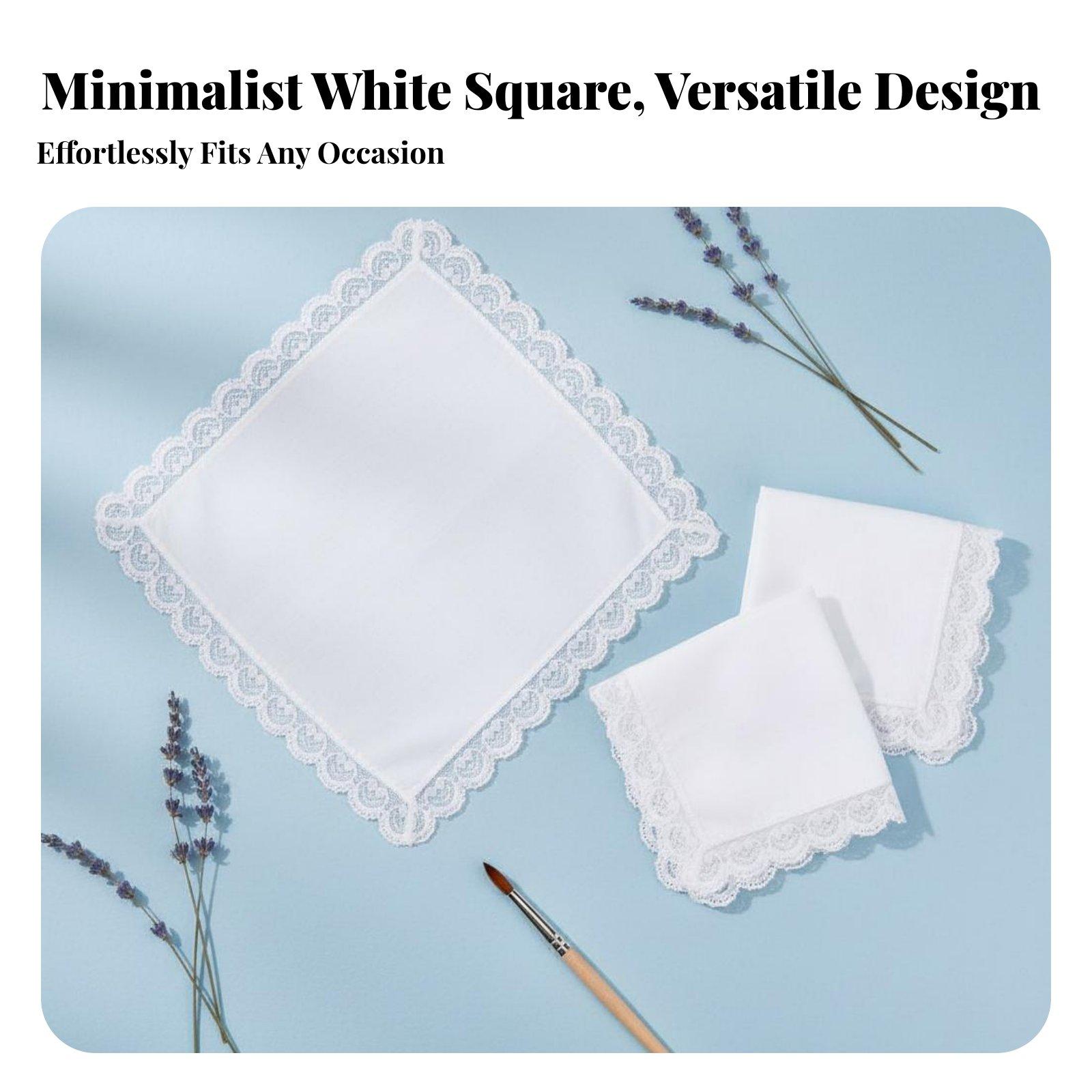 여성용 면 레이스 손수건, 흰색 공예 냅킨, 자수 모노 - Monogrammed Handkerchief 리뷰 및 가격