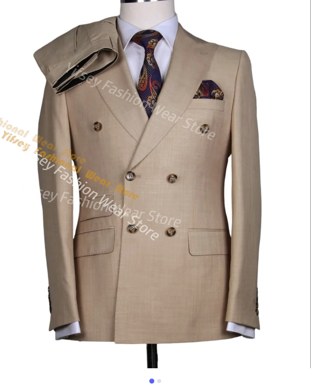 브라운 여름 남성 정장 세트 코트 바지 남자친구 블레이 - Latest Men Formal Wear 리뷰 및 가격