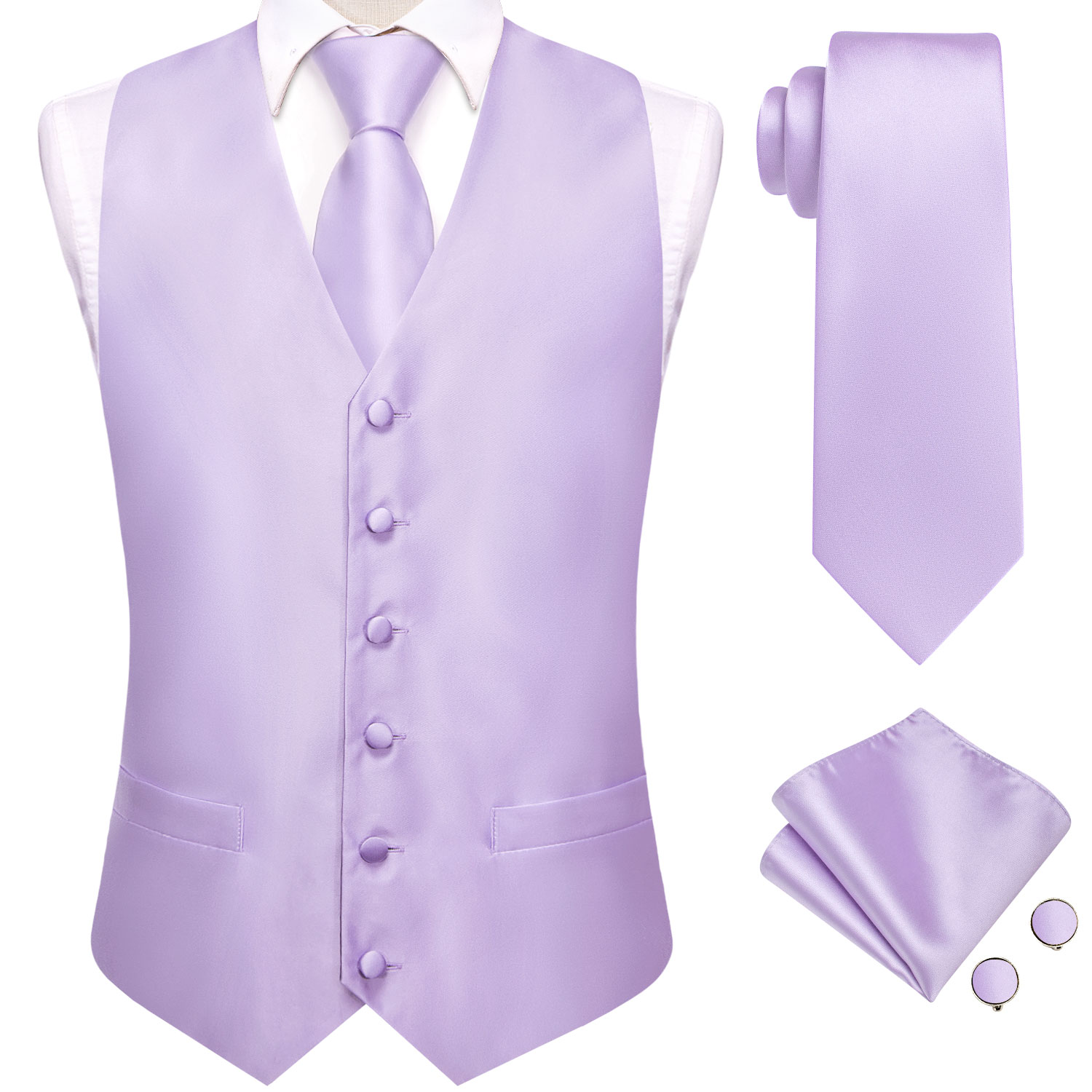 하이-타이 솔리드 바이올렛 라일락 남성 정장 조끼 4종 - Men Formal Wear Vest 리뷰 및 가격