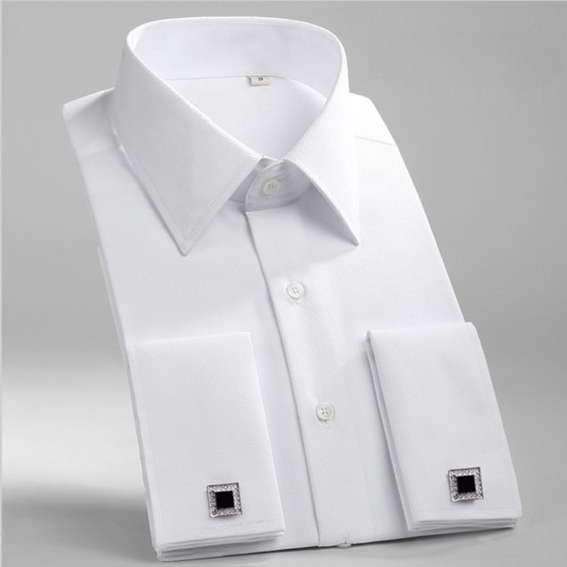 화이트 남성용 프렌치 커프 드레스 셔츠 8XL 윙드 칼 - Dress Shirt French Cuff 리뷰 및 가격