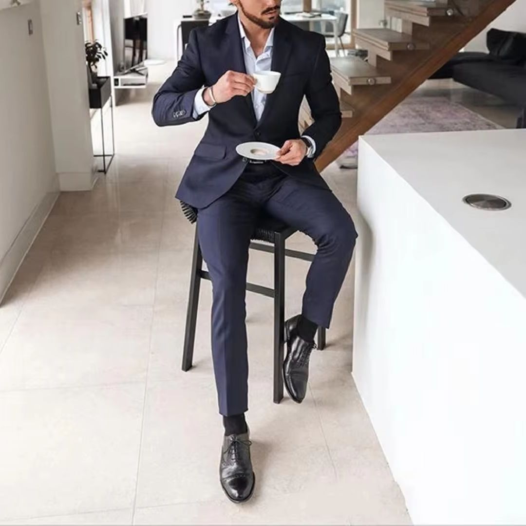 네이비 블루 2피스 남성 턱시도 정장, 신랑 들러리,  - Latest Men Formal Wear 리뷰 및 가격