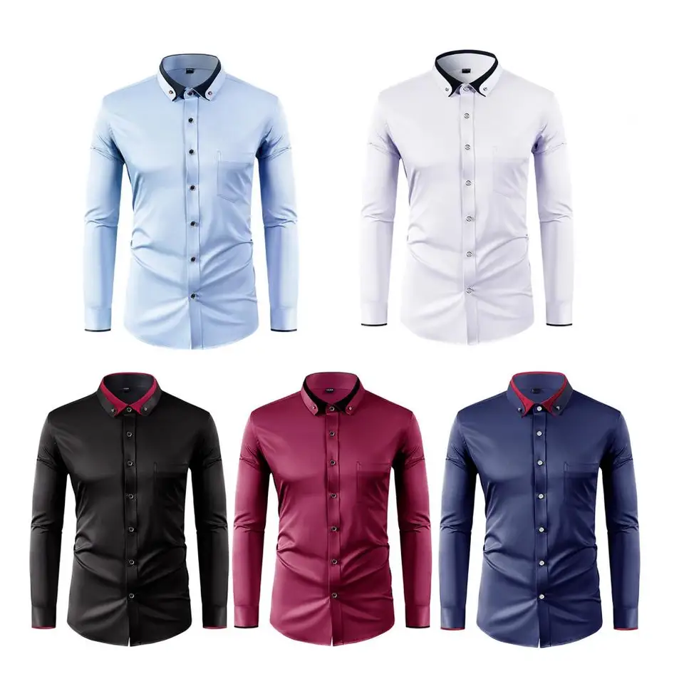 남성용 새 패션 순면 셔츠 캐주얼 긴팔 슬림 파티 드레 - Men Formal Party Wear Shirt 리뷰 및 가격
