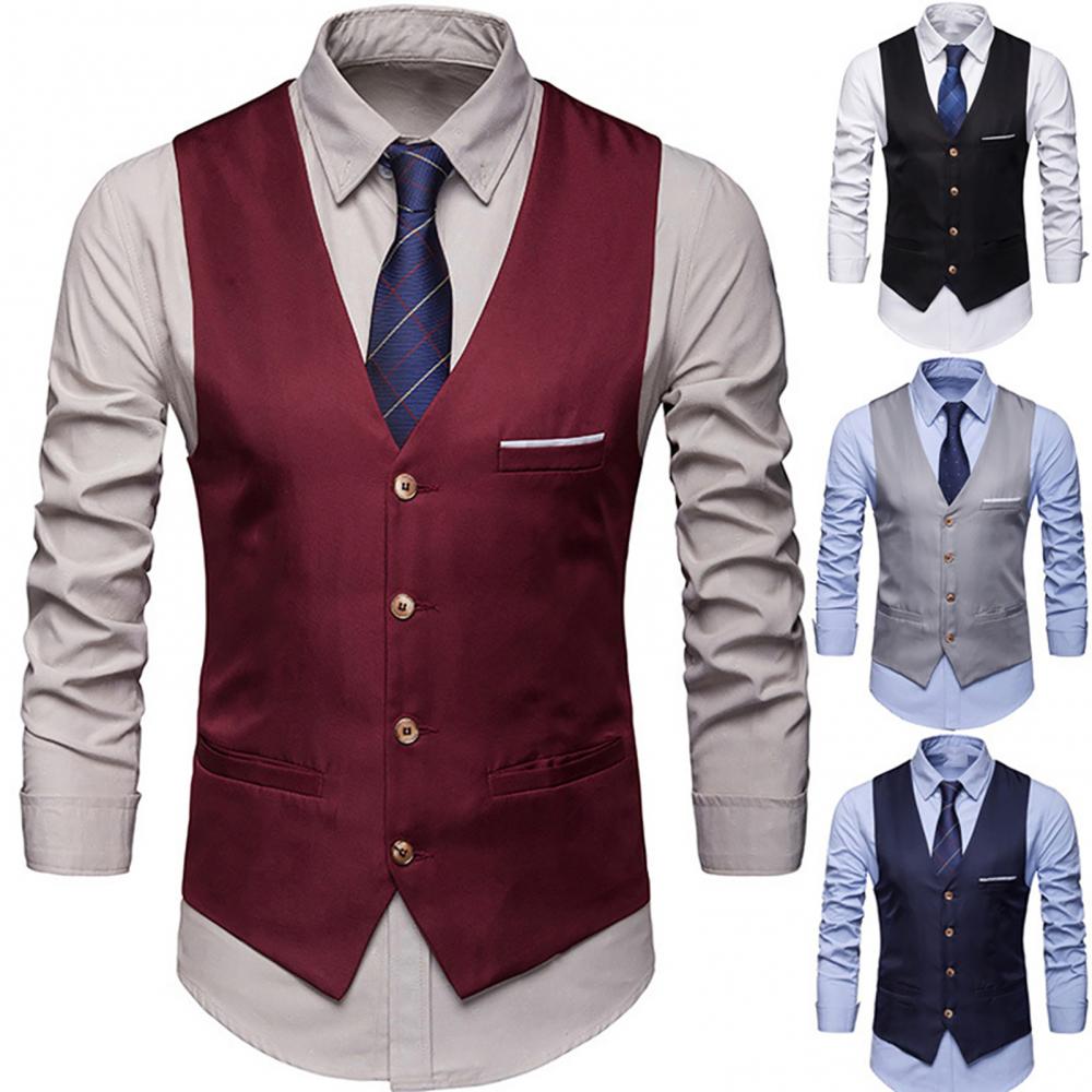 남성용 드레스 조끼 슬림 피트 남성 정장 조끼 남성 양 - Men Formal Wear Vest 리뷰 및 가격
