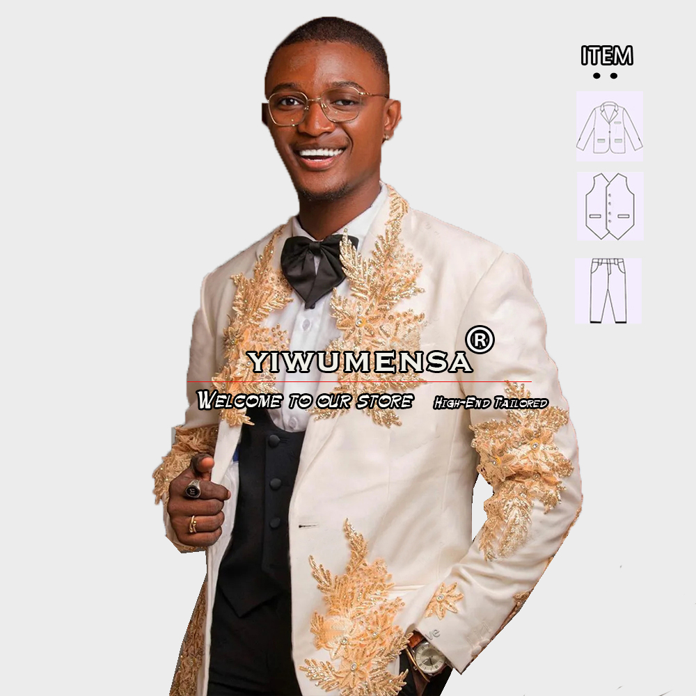사용자 정의 3 조각 정장 남자 정장 신랑 착용 웨딩  - Men Formal Wear Vest 리뷰 및 가격