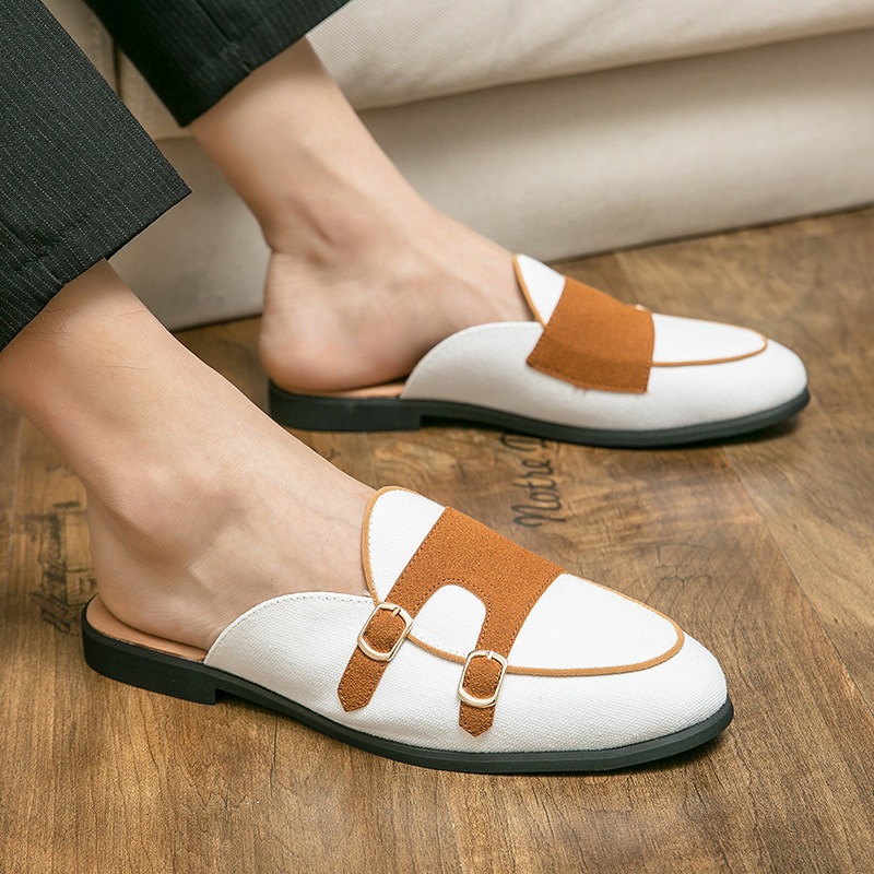 캔버스 뮬 하프 슈즈 남성용 영국 정장 오피스 로퍼 명 - Men'S Formal Style 리뷰 및 가격