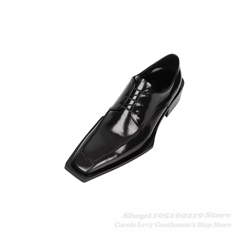 블랙 에나멜 가죽 남성용 4cm 굽 영국 스타일 출퇴근 - Men'S Formal Style 리뷰 및 가격