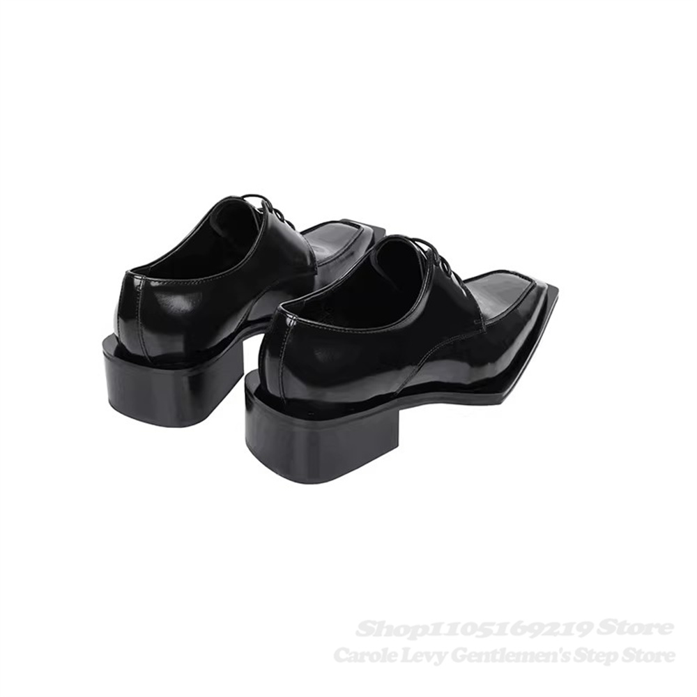 블랙 에나멜 가죽 남성용 4cm 굽 영국 스타일 출퇴근 - Men'S Formal Style 리뷰 및 가격